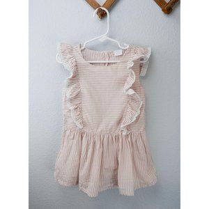 Edgehill Collection Striped Pink & White Pinafore Dress, size 4T
